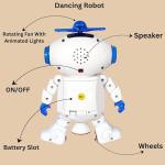 TOYS-TALK Dancing Robot Toy for Kids with 3D Lights and Music Robot Toy with Moving Hands Legs Head Spinning Action Battery Operated Fun Dance Toy