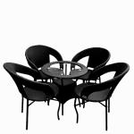 Corazzin Garden Patio Seating Chair and Table Set Outdoor Balcony Garden Coffee Table Set Furniture with 1 Table and 4 Chairs Set