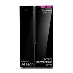 Godrej 600 L, 3 Star,Smart Convertible Zones, Toughened Glass Door Side By Side Refrigerator(2025 Model, Opera Black)