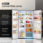 Godrej 600 L, 3 Star,Smart Convertible Zones, Toughened Glass Door Side By Side Refrigerator(2025 Model, Opera Black)