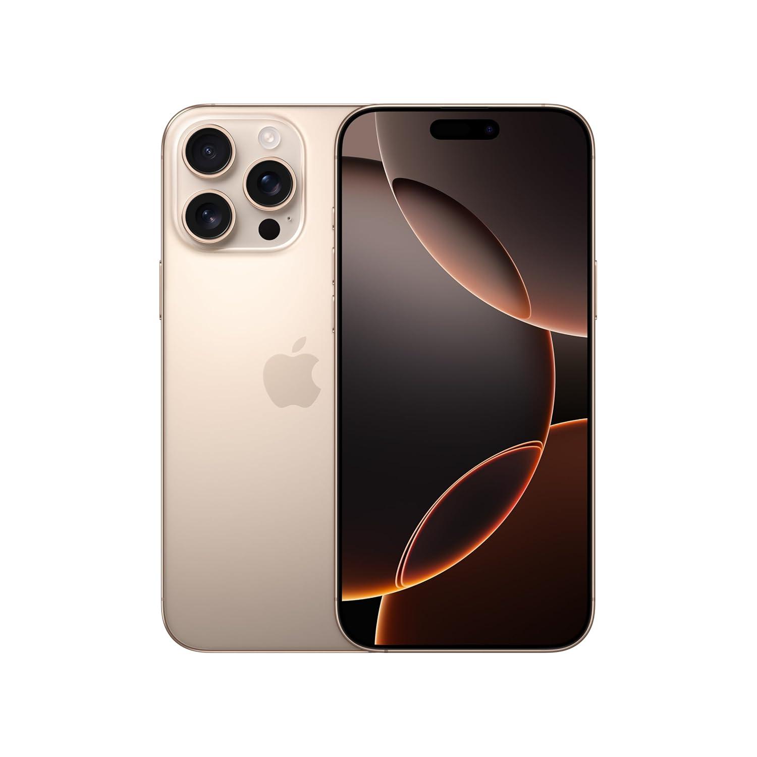 iPhone 16 Pro Max 5G Mobile Phone with Camera Control, 4K 120 fps Dolby Vision and a Huge Leap in Battery Life. Works with AirPods