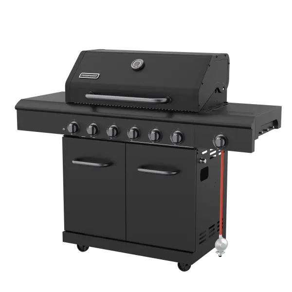 Megamaster Apex Series 6 Burner Black Patio Gas Braai with Cover